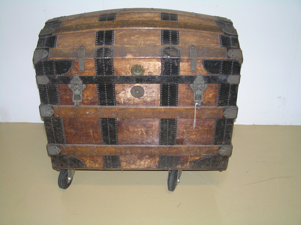 houten reiskoffer, reiskoffer